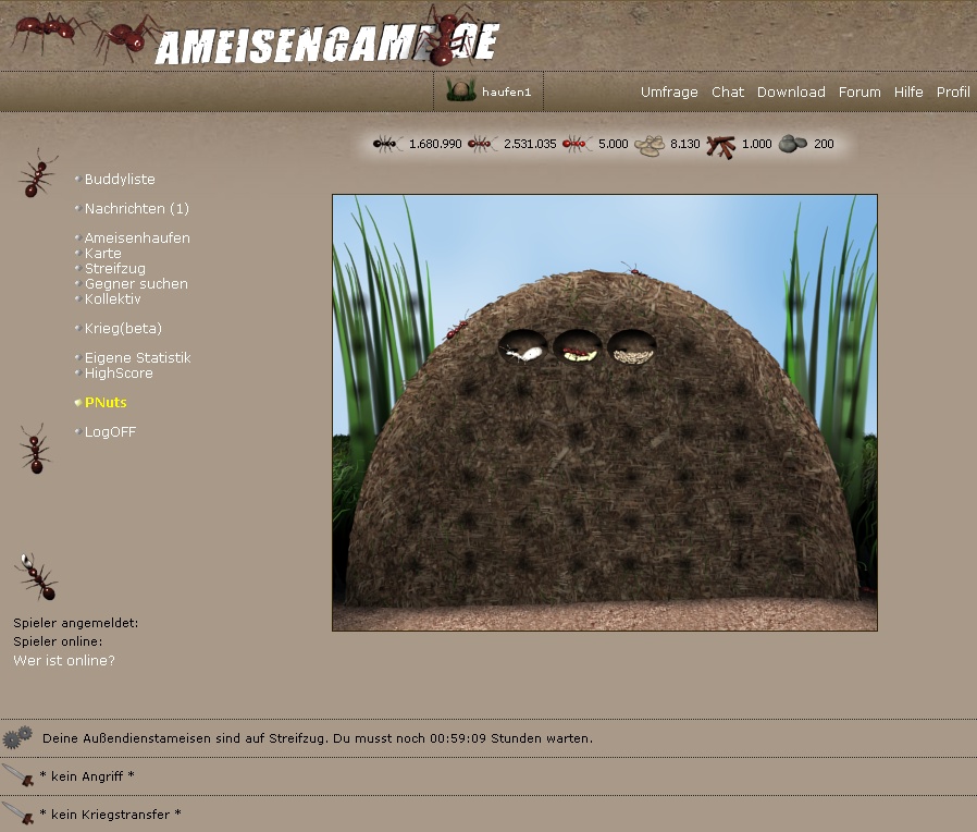 Screenshot von ameisengame